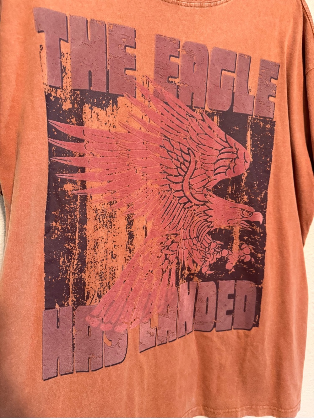 Washed Rust Graphic Short Sleeve Tee - Eagle Print - Picture 3 of 10
